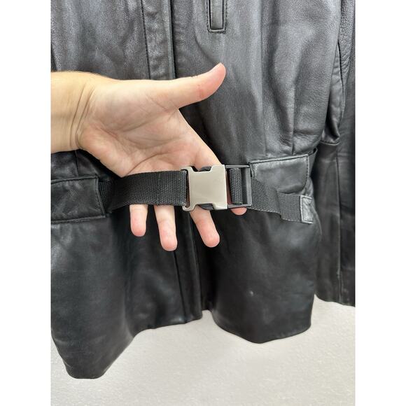 Reaction by Kenneth Cole Womens Jacket Size Small Black Leather Zip Up Lined - Picture 4 of 13